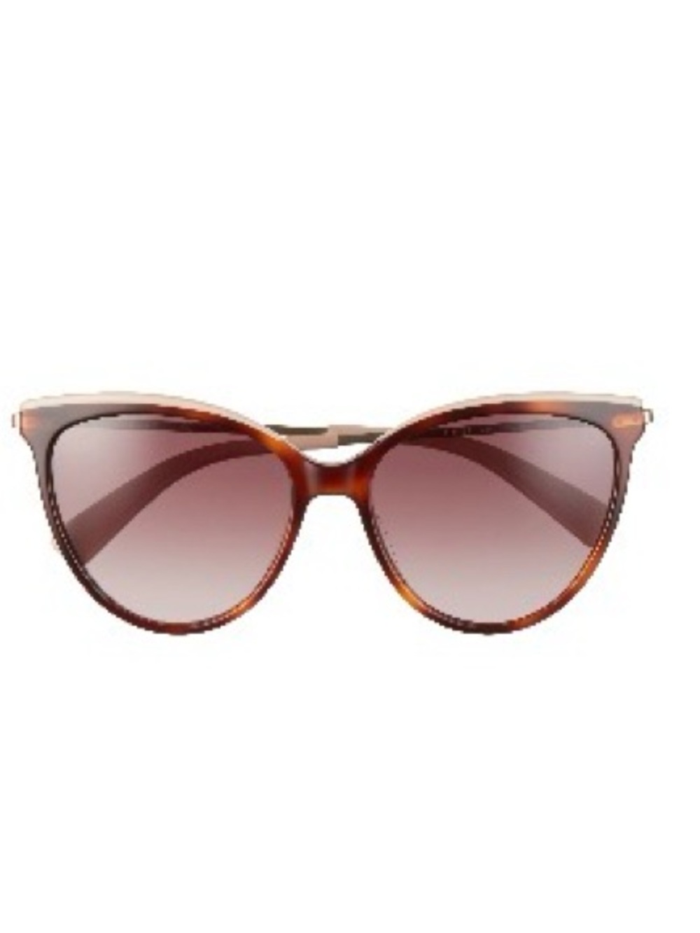 Longchamp Tortoiseshell Frame Sunglasses with Gradient Brown Lenses slight bend